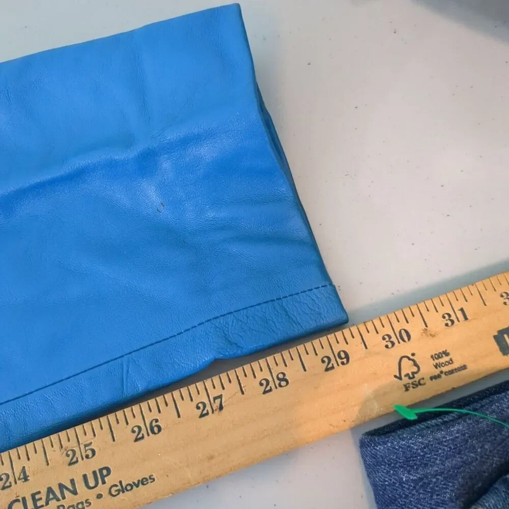 Vintage Norman's Atlanta blue leather pants women's size 8